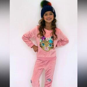 • Lola and the Boys • Girls Velour Pretty Kitty Set Pink
Sequins 2